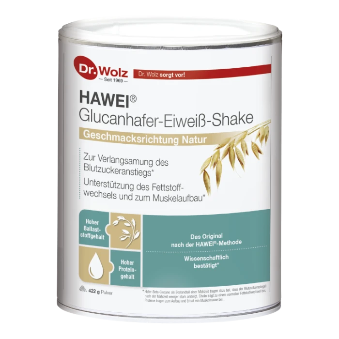 Dr. Wolz Glucanhafer Eiweiss Shake Natur 422g (Packshot)