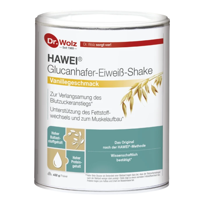 Dr. Wolz Glucanhafer Eiweiss Shake Vanille 422g (Packshot)