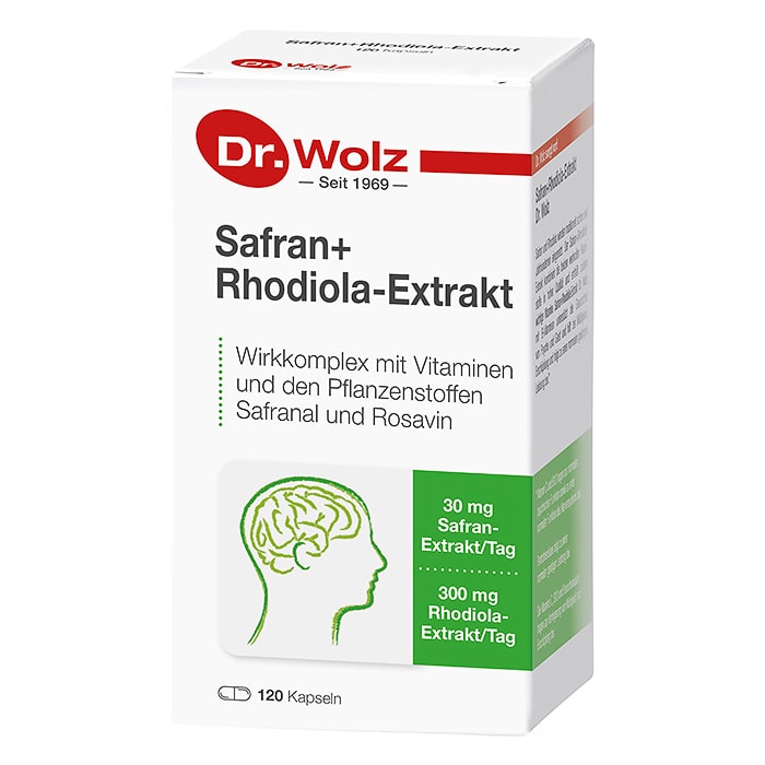 Safran Rhodiola Extrakt Dr. Wolz (Packshot)